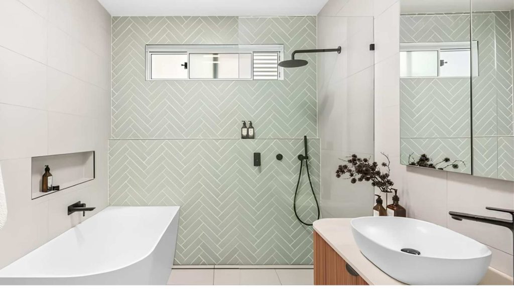 Herringbone Bathroom Tiles Design