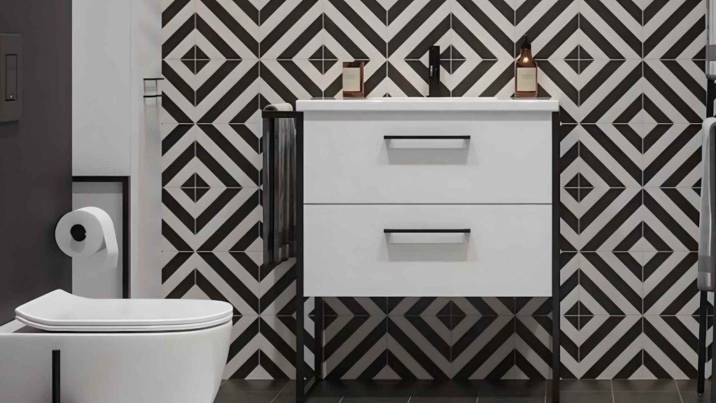 Monochrome Bathroom Tiles Design