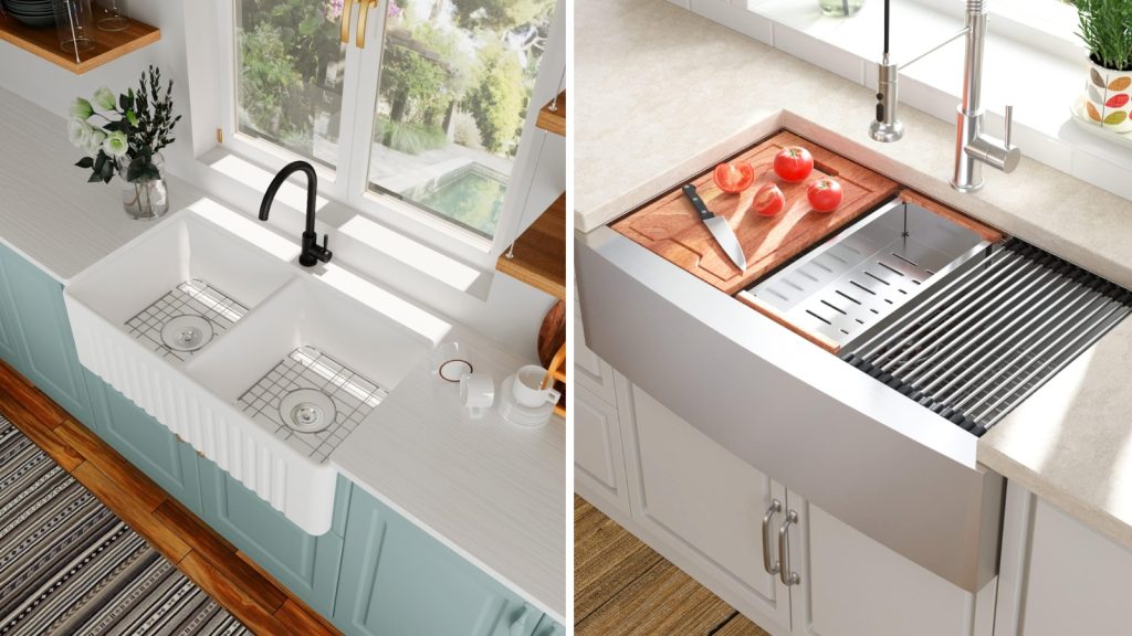 Apron-front Farmhouse Style Basin with Modern Design