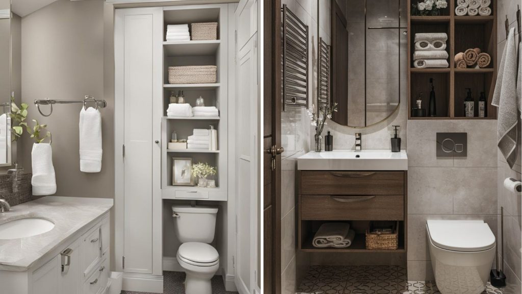 Accessorized Bathroom Cabinet Design