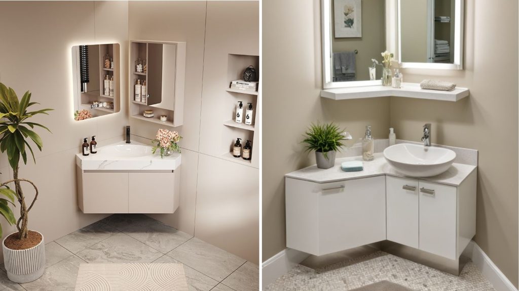 Corner Bathroom Cabinet Design