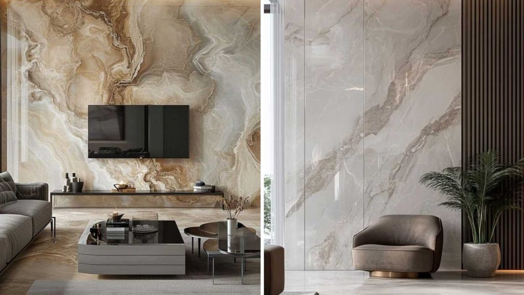 Marble wall texture designs for the living room