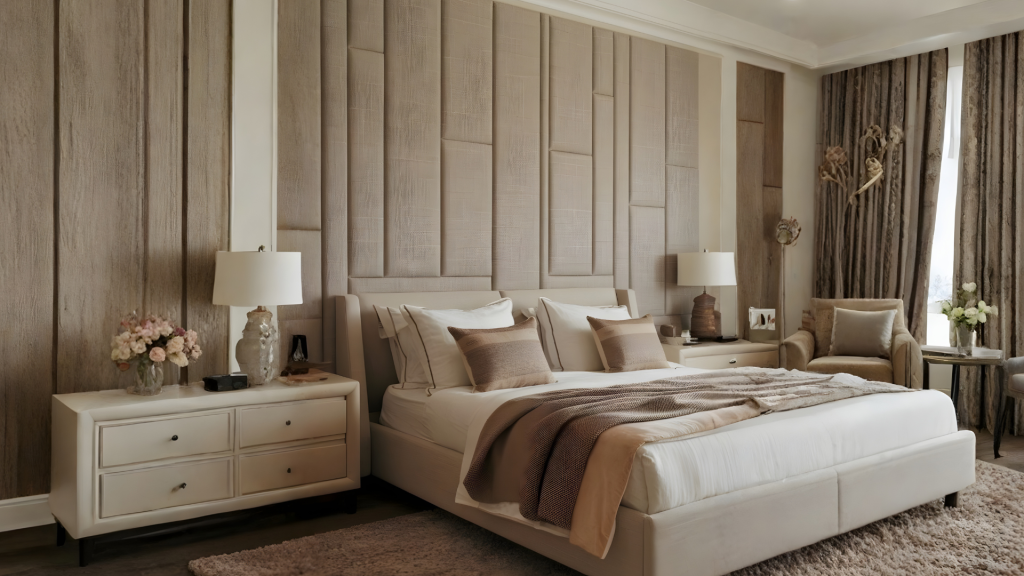 Modern Pvc Wall Panels in Master Bedroom
