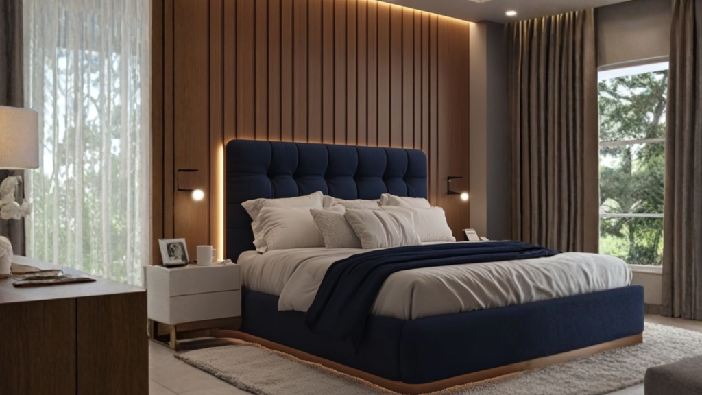 Linear Pvc Wall Panel Design for Bedroom