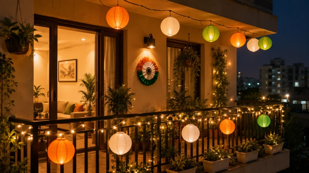 Indian home Independence Day decorations