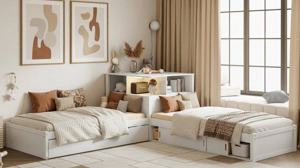 bed placement in shared bedroom
