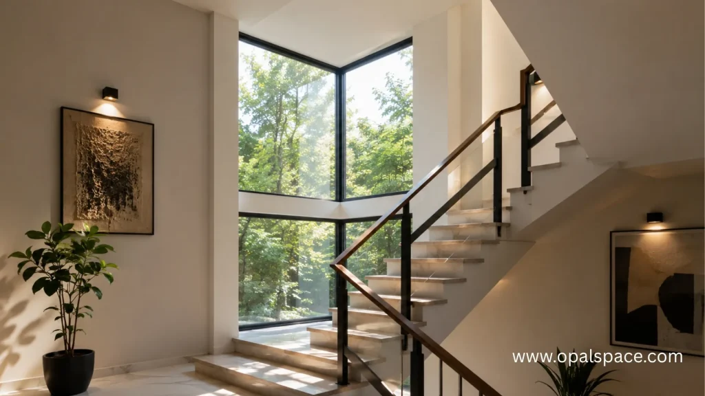 Corner Staircase Window Design