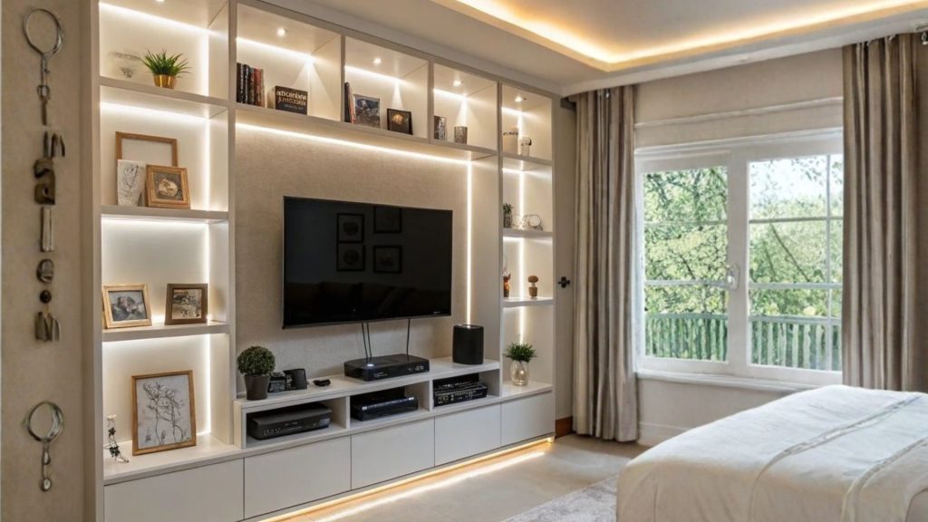 premium veneer or glass tv unit in greater noida homes