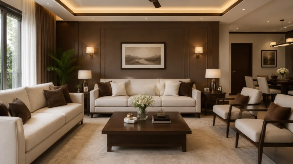 cream and brown wall colour combinations for living room