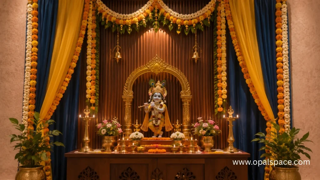 Festive Backdrop for Janmashtami Decoration