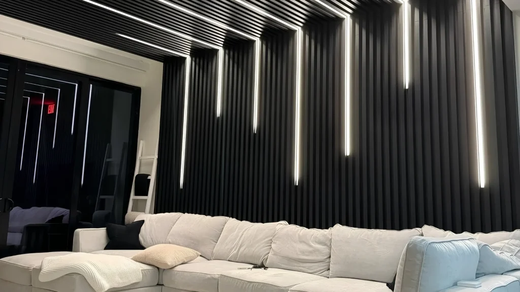 Fluted Wall with Lighting