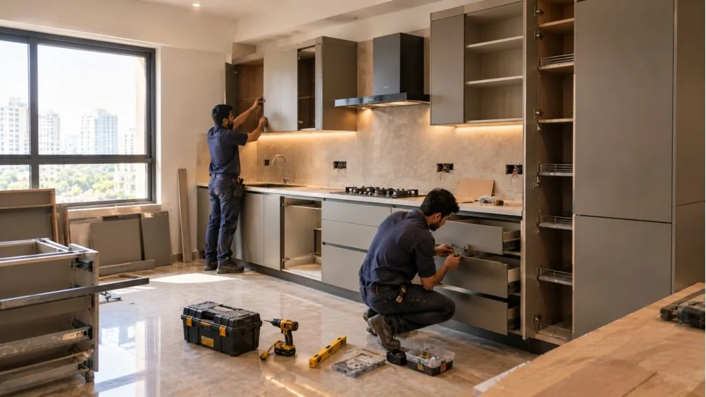 modular kitchen installation