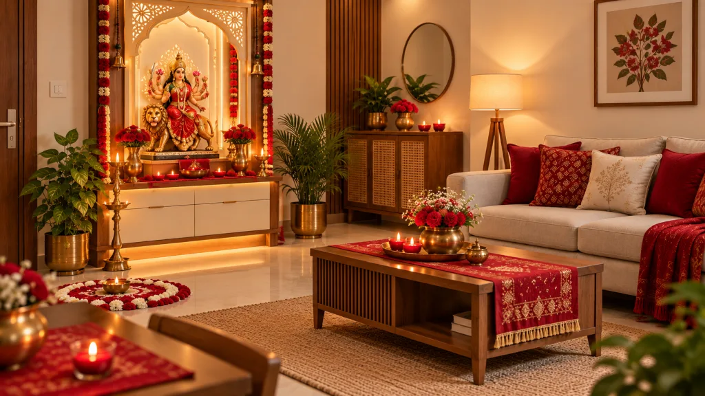red navratri home decor ideas