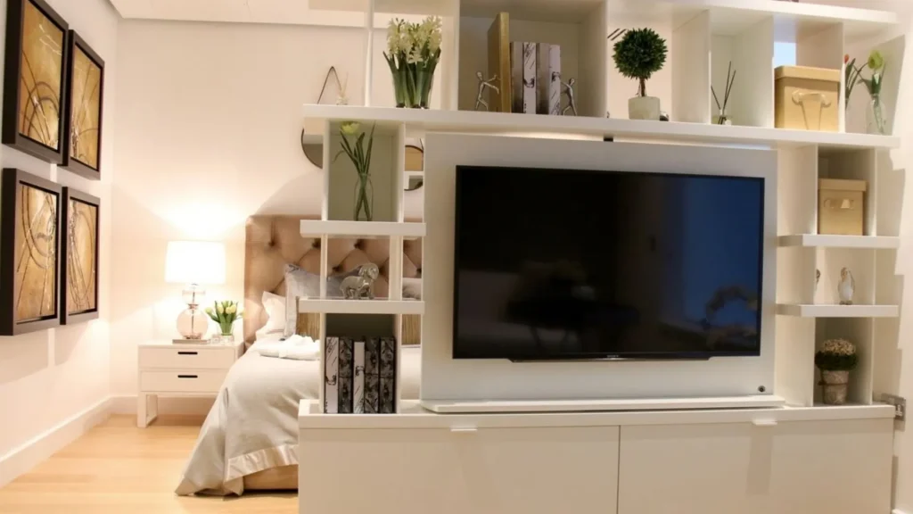 Rotating TV Stand with Storage