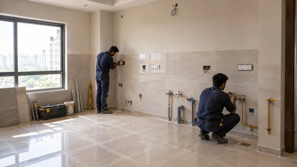 modular kitchen site preparation