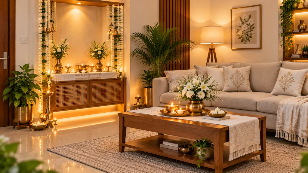 white festive home decoration ideas for navratri