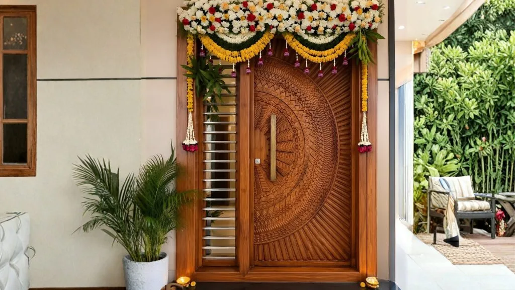 Decorate the Main Door with Flowers