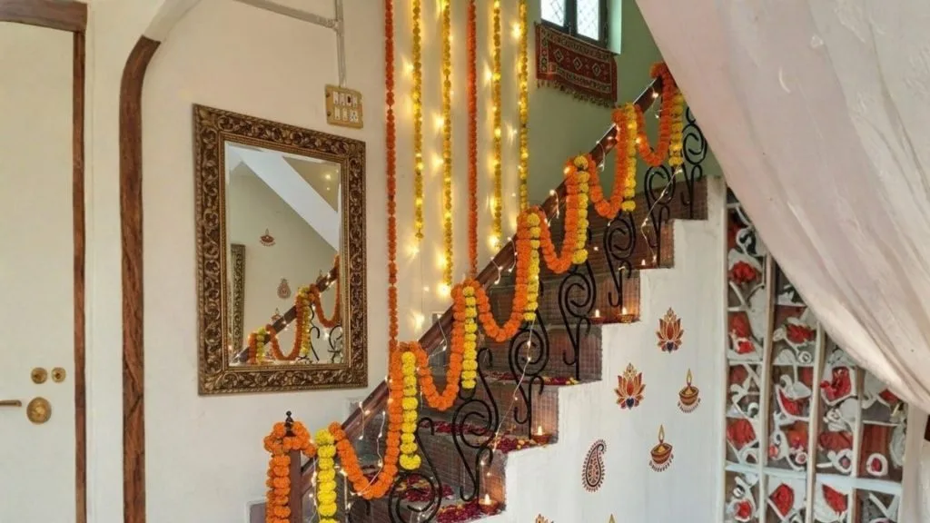 Diwali Lighting Ideas for a Staircase